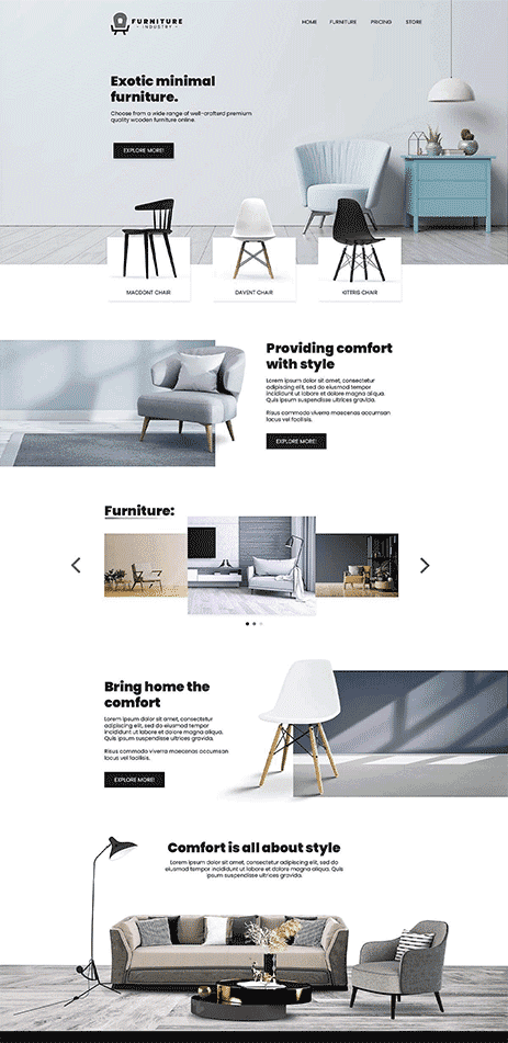 sofa Product Website free template design rjksharma