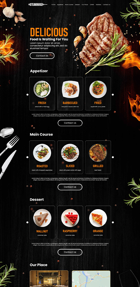 Food Website free template design rjksharma
