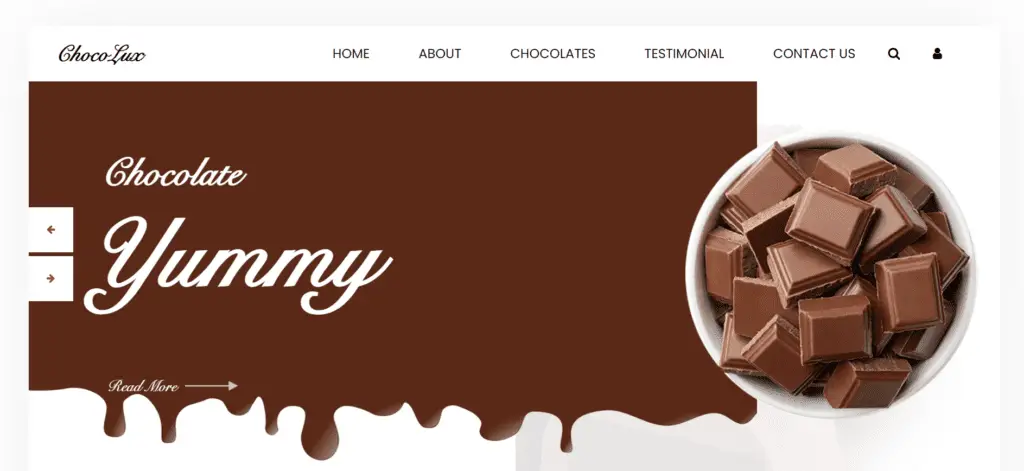 Ecommerce chocolate Website source code