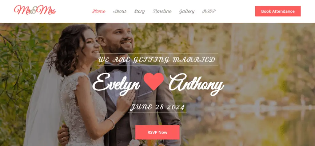 wedding website template design source code