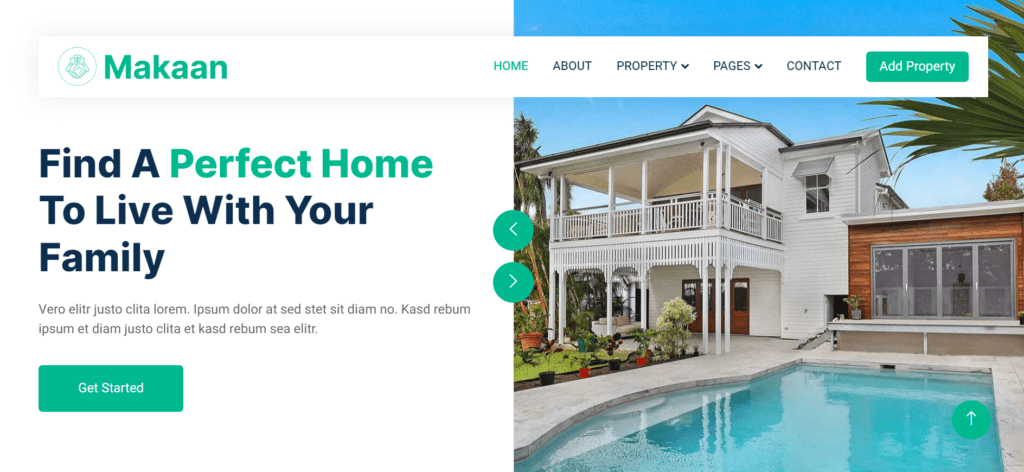 real estate website template design