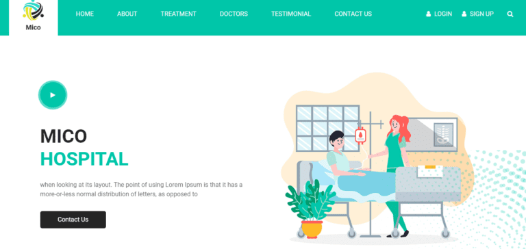 Free hospital website template