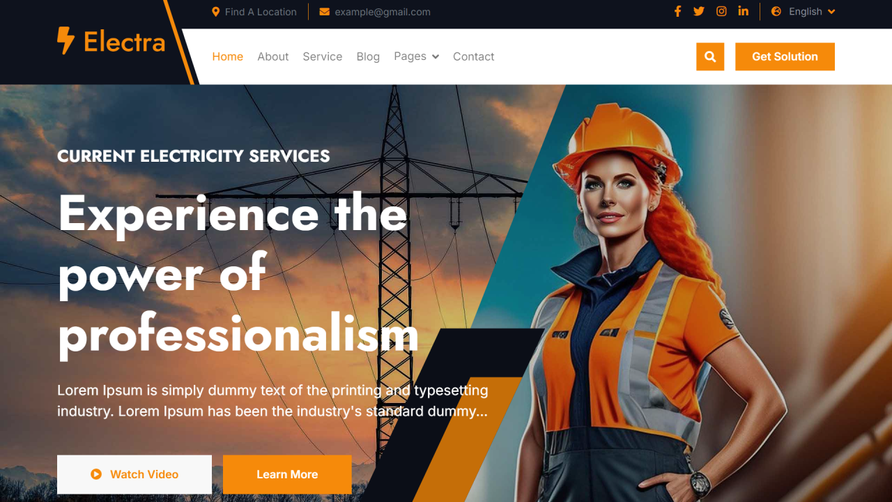 Electrical-website-template-design-free-code