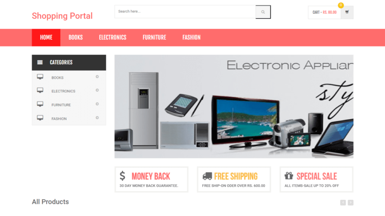 Shopping-Portal-Home-Page